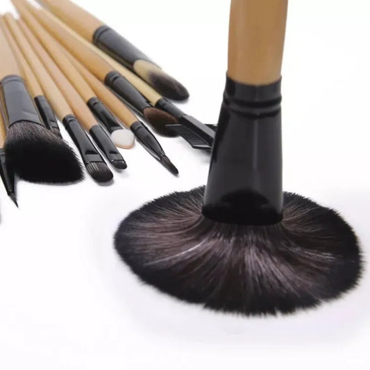 Beautious 24 Pieces Makeup brushes Professional eye and Face brush set with leather bag